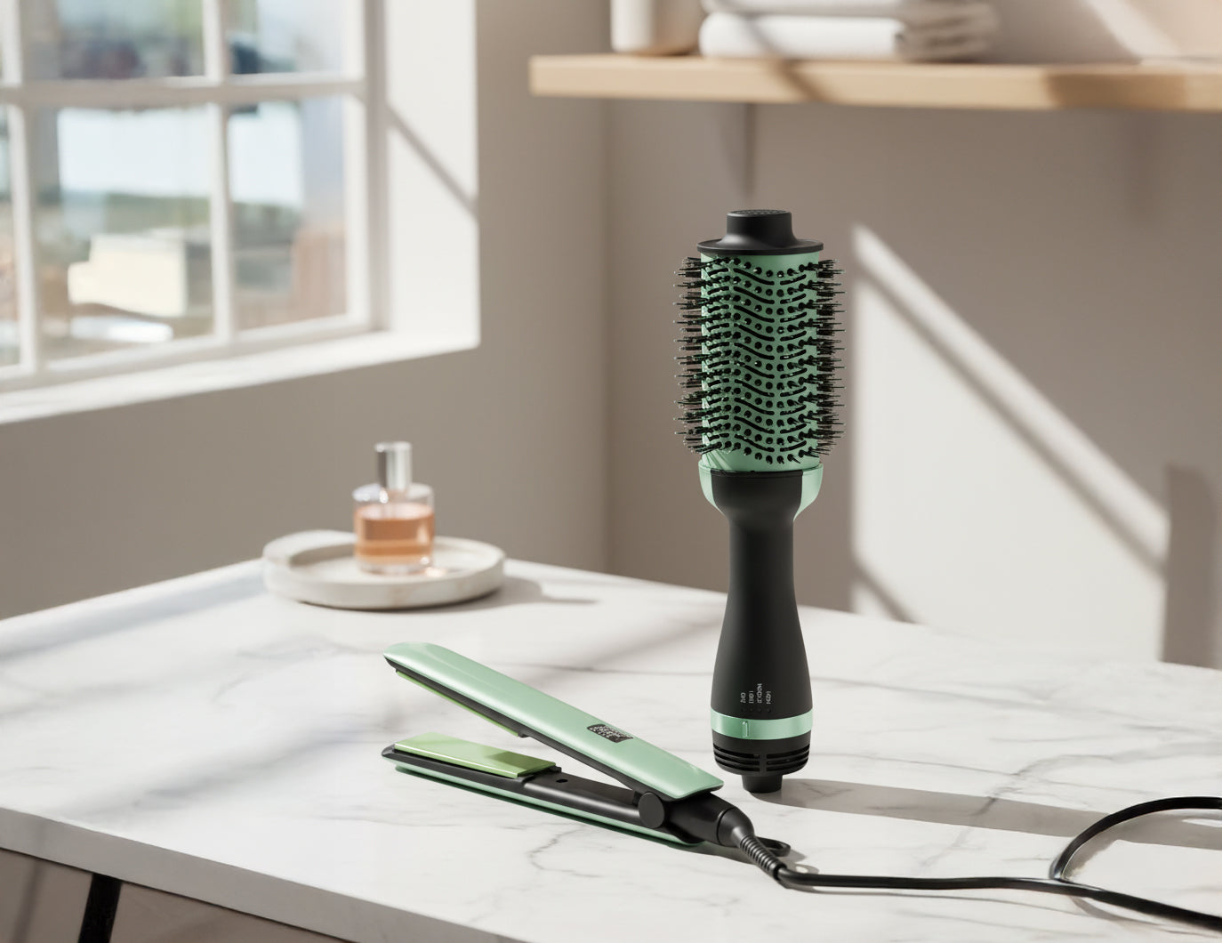 Combo Remington plancha + cepillo Aguacate